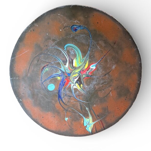 Vintage Other - MCM 1960's Pollack Inspired Enamel Copper Plate